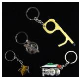 Vintage Assorted Mixed-material Keychains 4pc