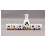 Vintage Japanese Geisha Porcelain Sake Set