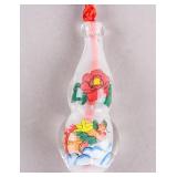 Vintage Chinese Reverse Painted Glass Hanging