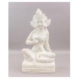 Tibetan White Marble Craft Buddha Sculpture