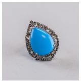 Chinese sterling silver ring tourquise