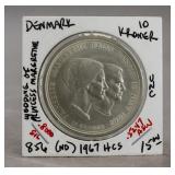 1967 Demark 10 Kroner Coin