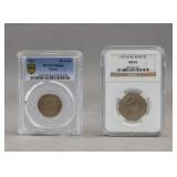 1973 PCGS Macau Coin & 1975 NGC Hong Kong Coin 2pc