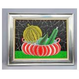 Signed Yayoi Kusama, acrylic on canvas Fruits COA