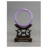 Chinese Purple Jadeite Carved Bangle