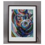 French Gouache on Paper Signed Sonia Delaunay