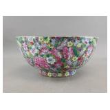 Large Chinese Floral Porcelain Bowl w/ Qianlong MK