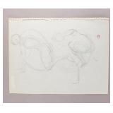 American Pencil on Paper Stamped Atelier Gagnon