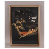 Vintage Japanese Mixed Media on Board