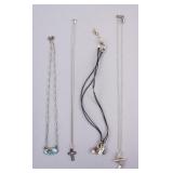 Assorted Silver-plated Necklaces 4pc