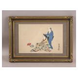 Japanese WC on Paper Signed Baiyuken Katsunobu