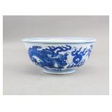 Chinese Blue & White Porcelain Bowl Kangxi Mark
