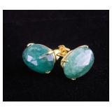 14.20 Silver Emerald Earrings Appraisal $8110 CAD