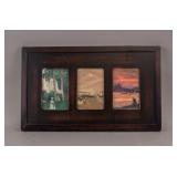 Vintage Lithograph on Paper Triptych Landscapes