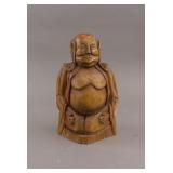 Vintage Wood Carved Seated Buddha
