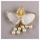 Vintage Gold-Plated Mesh Petals Hairpin