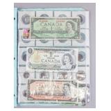 Vintage Binder Collection Banknotes Stamps Coins