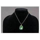 Variscite Oval Cabochon Silver-plated Necklace