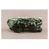 Chinese Two-colour Green Jade Carved Foo Dog