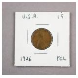 1926 US Lincoln Wheat Cent Coin