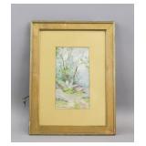 Canadian WC on Paper Signed A. Rutherford Wilber