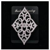 Vintage Gemstone Silverplated brooch