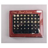 Vintage Gold-Tone Pierced Earring w/ Box 21 Pairs