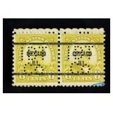 1923 US Eight Cent Pre Cancel Stamps 2pc