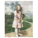 BORIS KISIODIEU Attr. Watercolour Gouache Girl