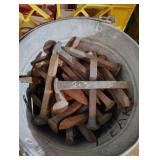 pail of railroad ties