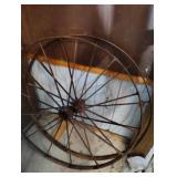 2 large metal wheels