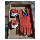 welding wire and gloves