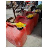 3 plastic gas cans