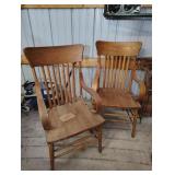 2 wood chairs