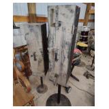 2 boxes on stands one has lights in