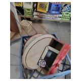 Rug beater, cake tin more