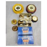 Antique weather gauges two door knobs very heavy