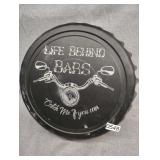 Life behind bar metal decor