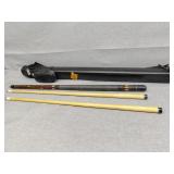 Pool cue one extra end and case