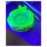 Uranium glass ashtray