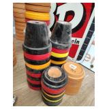 20 smaller clay pots and 20 bases different