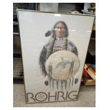 Native American print 34.5 x 21.5 no ship