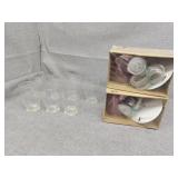 Glasses and 2  small hanging lamps