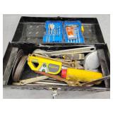 Metal toolbox with contents