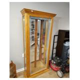 Lighted curio cabinet 4 glass shelves  74x31x 12