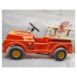 Plastic fire truck pedal car 1960s