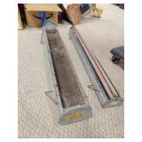 Two older chicken feeders left one has no center