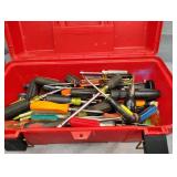Screwdrivers in plastic toolbox 10.5x19x 10