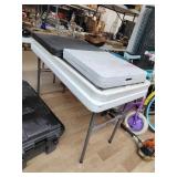 4 - 4 ft tables.  Two fold in half