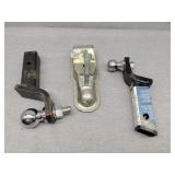 Two receiver hitches and trailer coupler